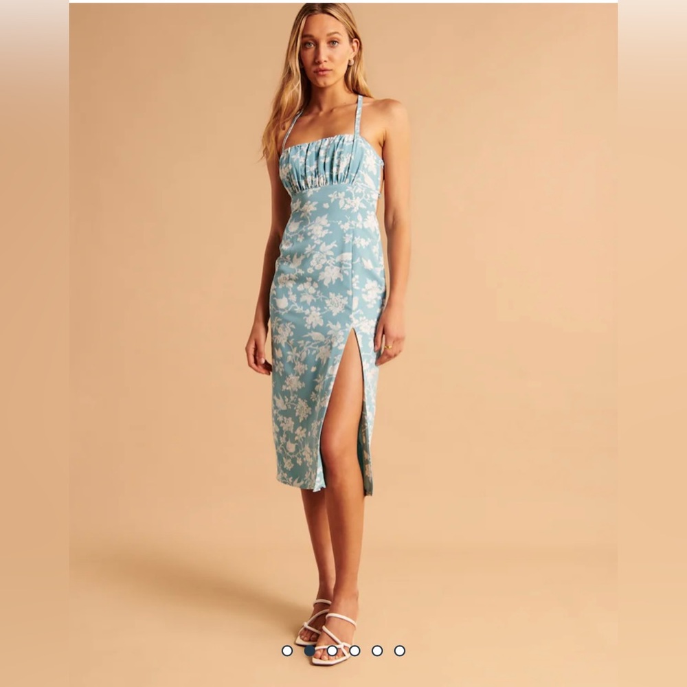 Abercrombie & Fitch Ruched Midi Dress